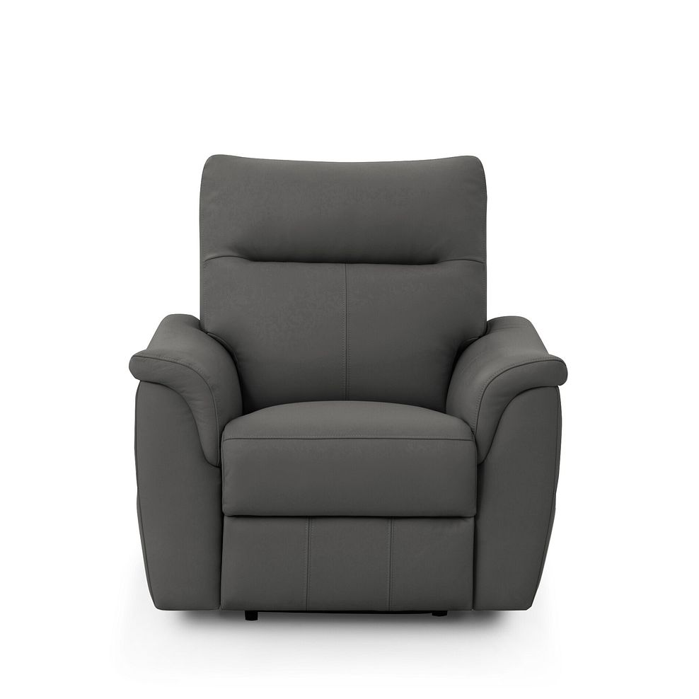 Aldo Recliner Armchair in Elephant Grey Leather 2