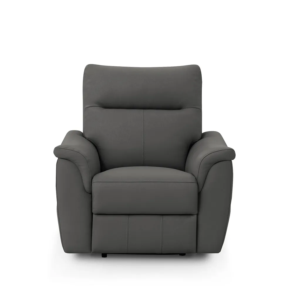 Aldo Recliner Armchair in Elephant Grey Leather 7