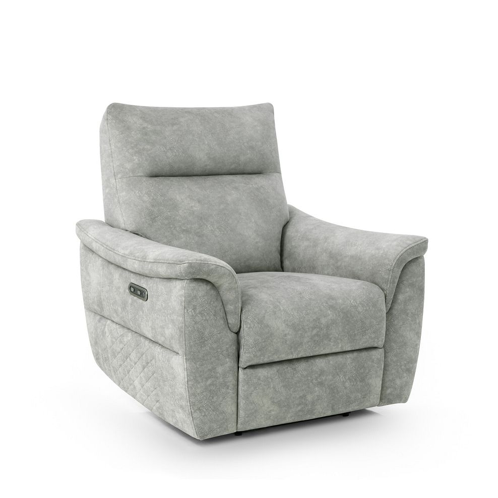 Aldo Recliner Armchair in Marble Silver Fabric 4
