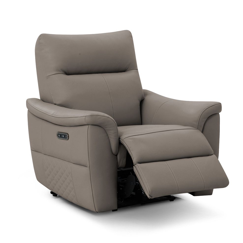Aldo Recliner Armchair in Oyster Leather 3