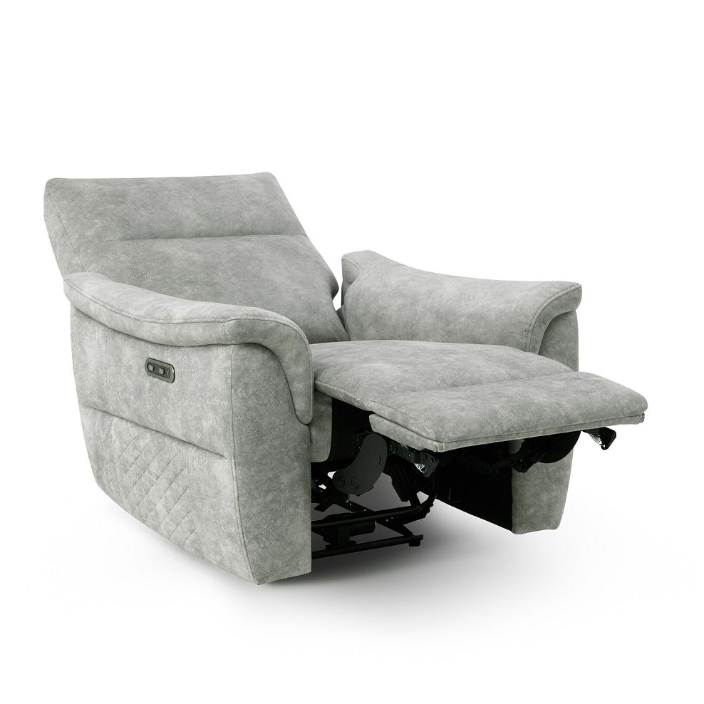 Aldo Recliner Armchair in Marble Silver Fabric 7