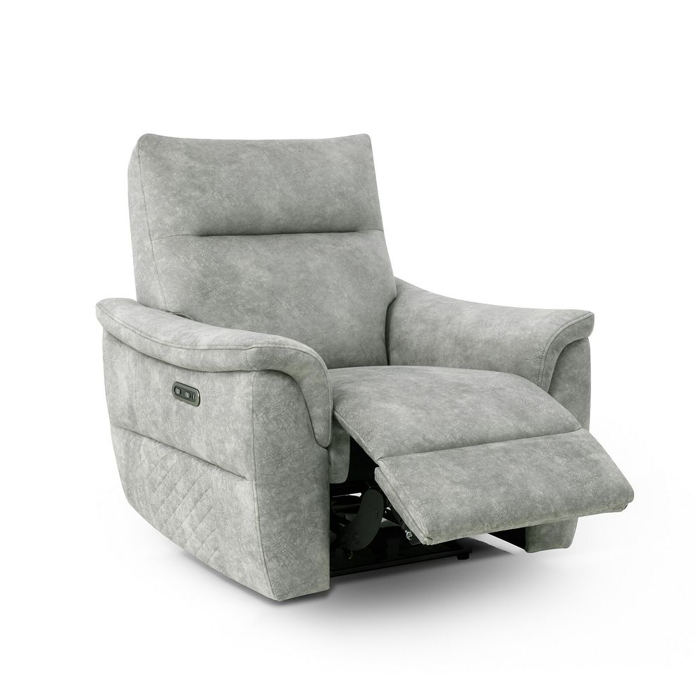 Aldo Recliner Armchair in Marble Silver Fabric 6