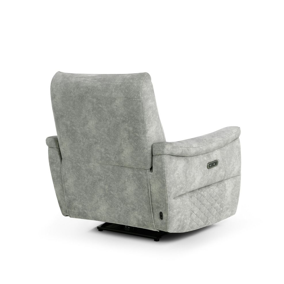Aldo Recliner Armchair in Marble Silver Fabric 8