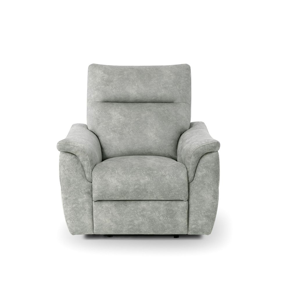 Aldo Recliner Armchair in Marble Silver Fabric 5