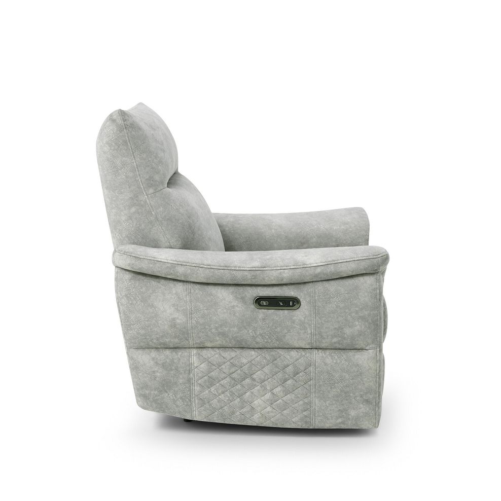 Aldo Recliner Armchair in Marble Silver Fabric 9