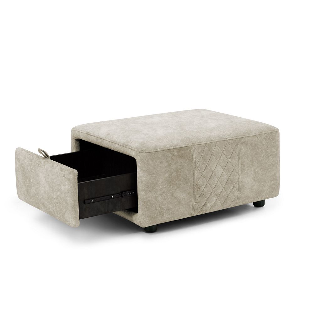 Aldo Storage Footstool in Marble Cream Fabric 2