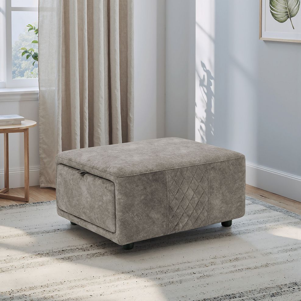 Aldo Storage Footstool in Marble Mink Fabric 1