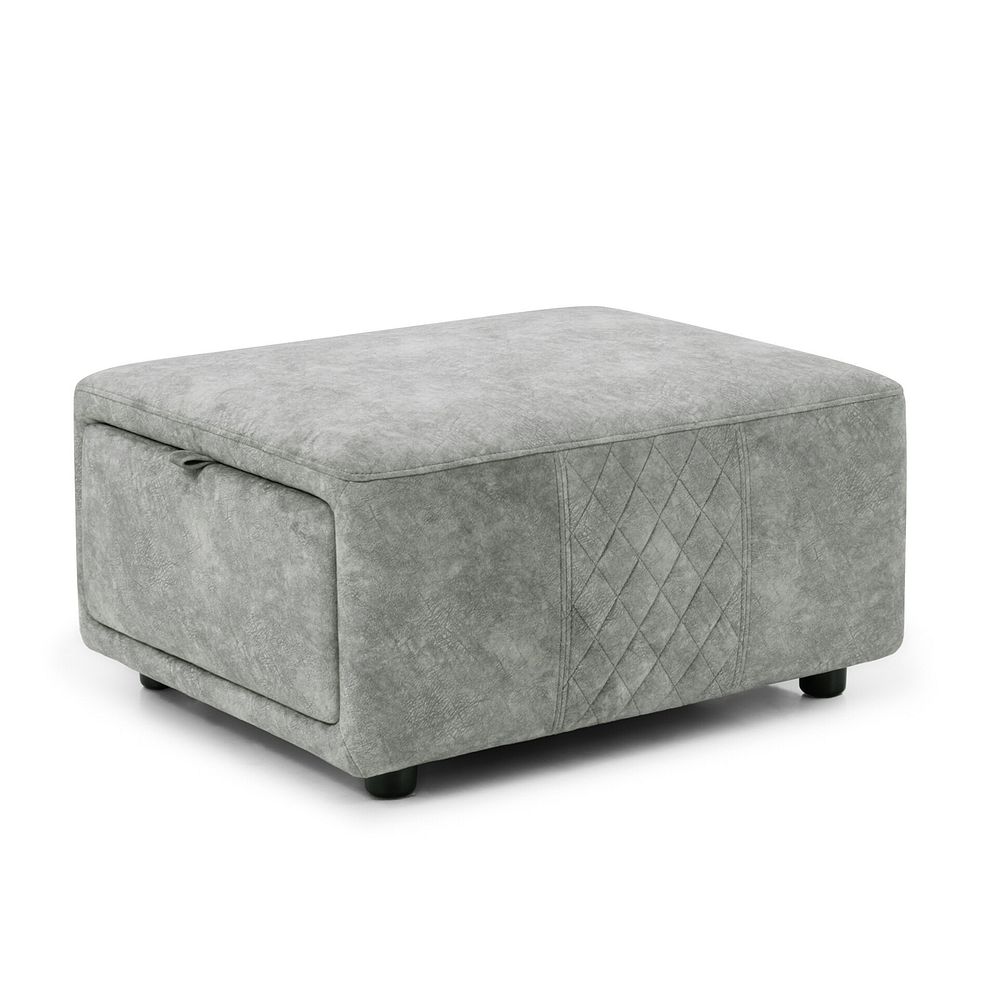 Aldo Storage Footstool in Marble Silver Fabric 3