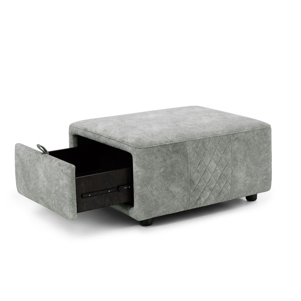 Aldo Storage Footstool in Marble Silver Fabric Thumbnail 3