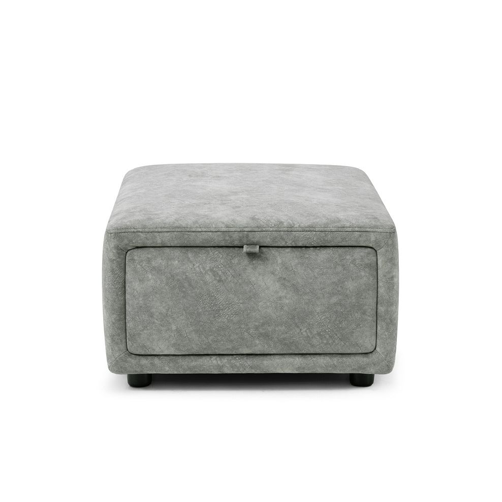 Aldo Storage Footstool in Marble Silver Fabric 2