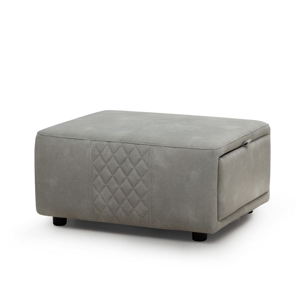 Aldo Storage Footstool in Dexter Stone Fabric