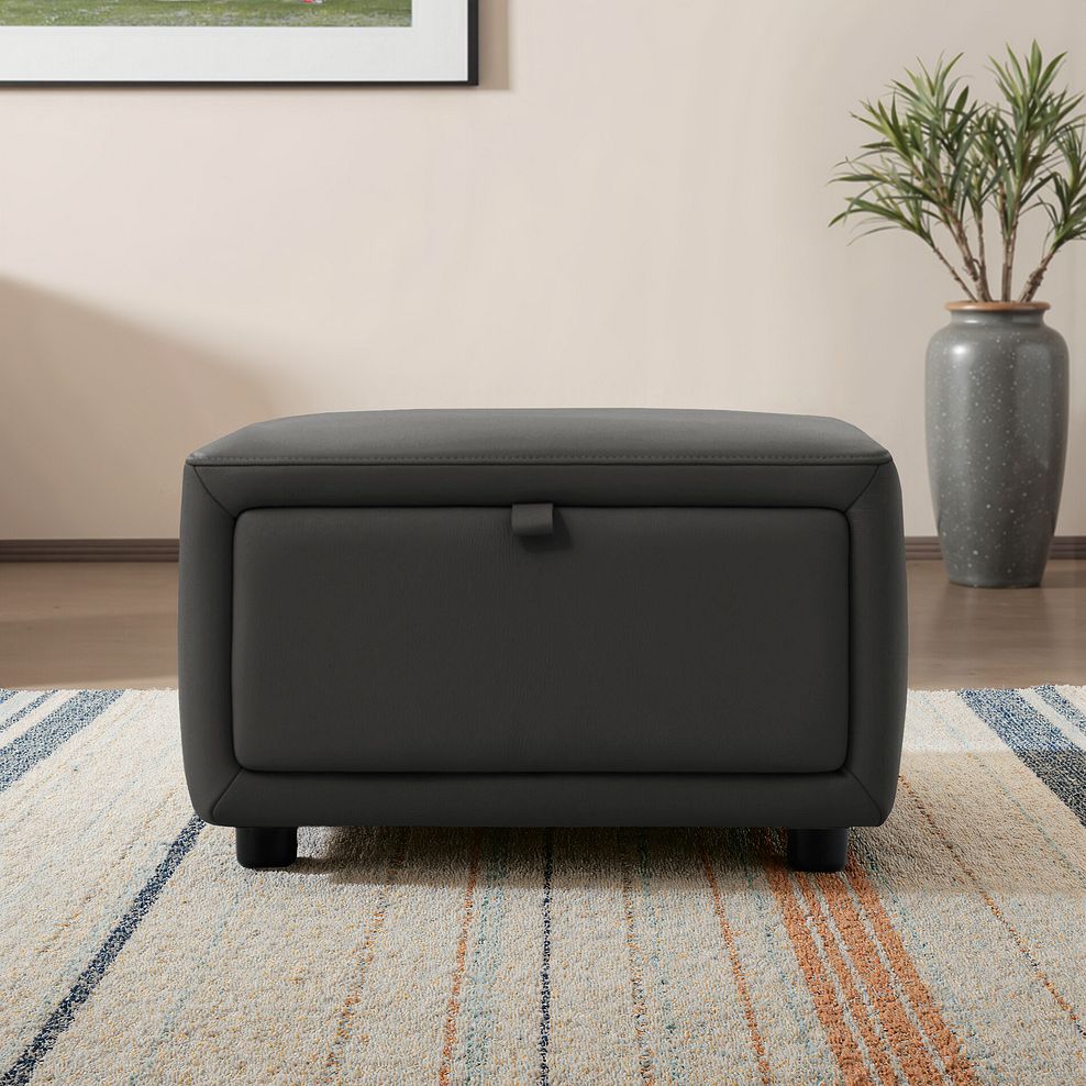 Aldo Storage Footstool in Storm Leather 1