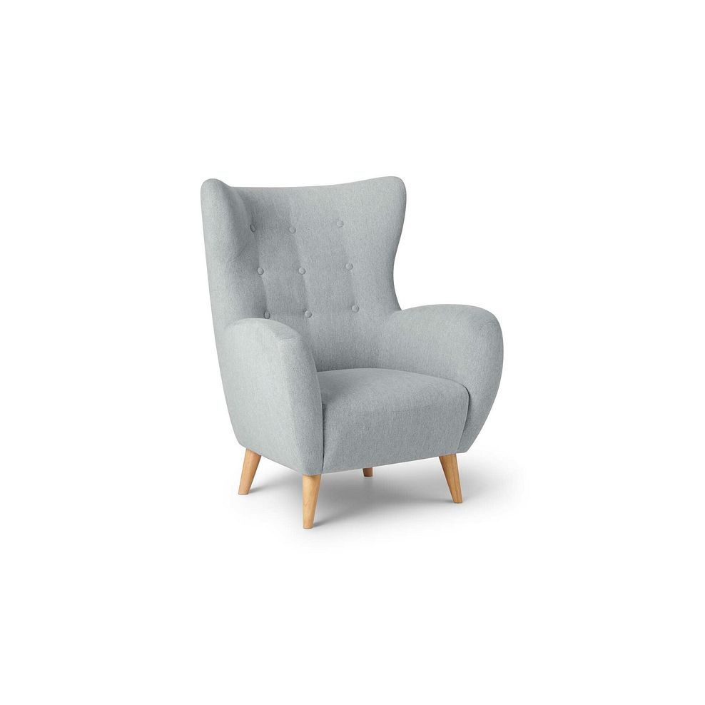 Alexander Accent Chair in Linen Nickel Fabric 2