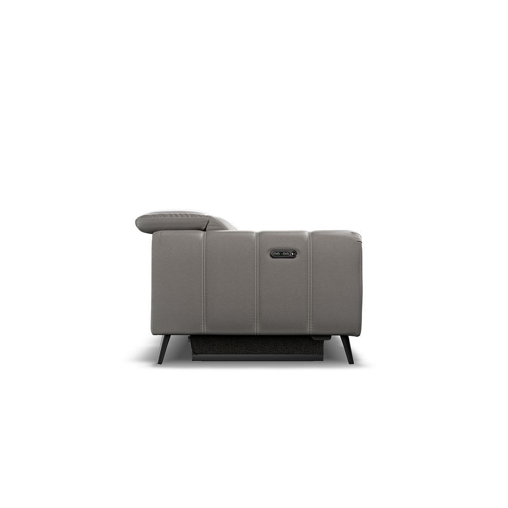 Amalfi 3 Seater Recliner Sofa With Power Headrest in Elephant Grey Leather 7