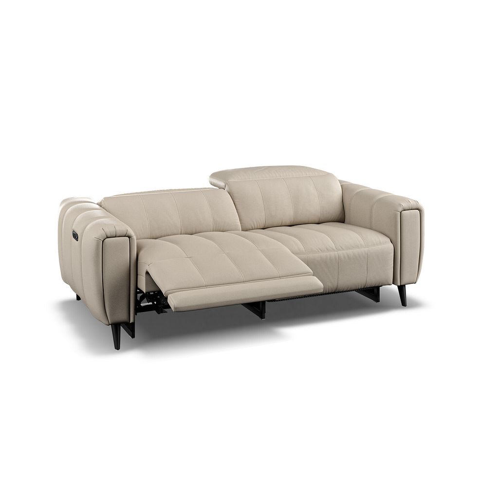 Amalfi 3 Seater Recliner Sofa With Power Headrest in Pebble Leather 7