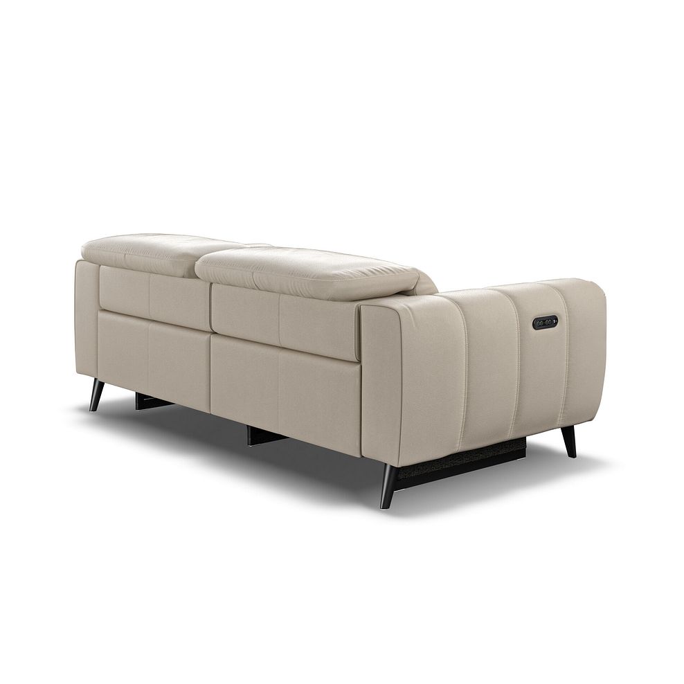 Amalfi 3 Seater Recliner Sofa With Power Headrest in Pebble Leather 8