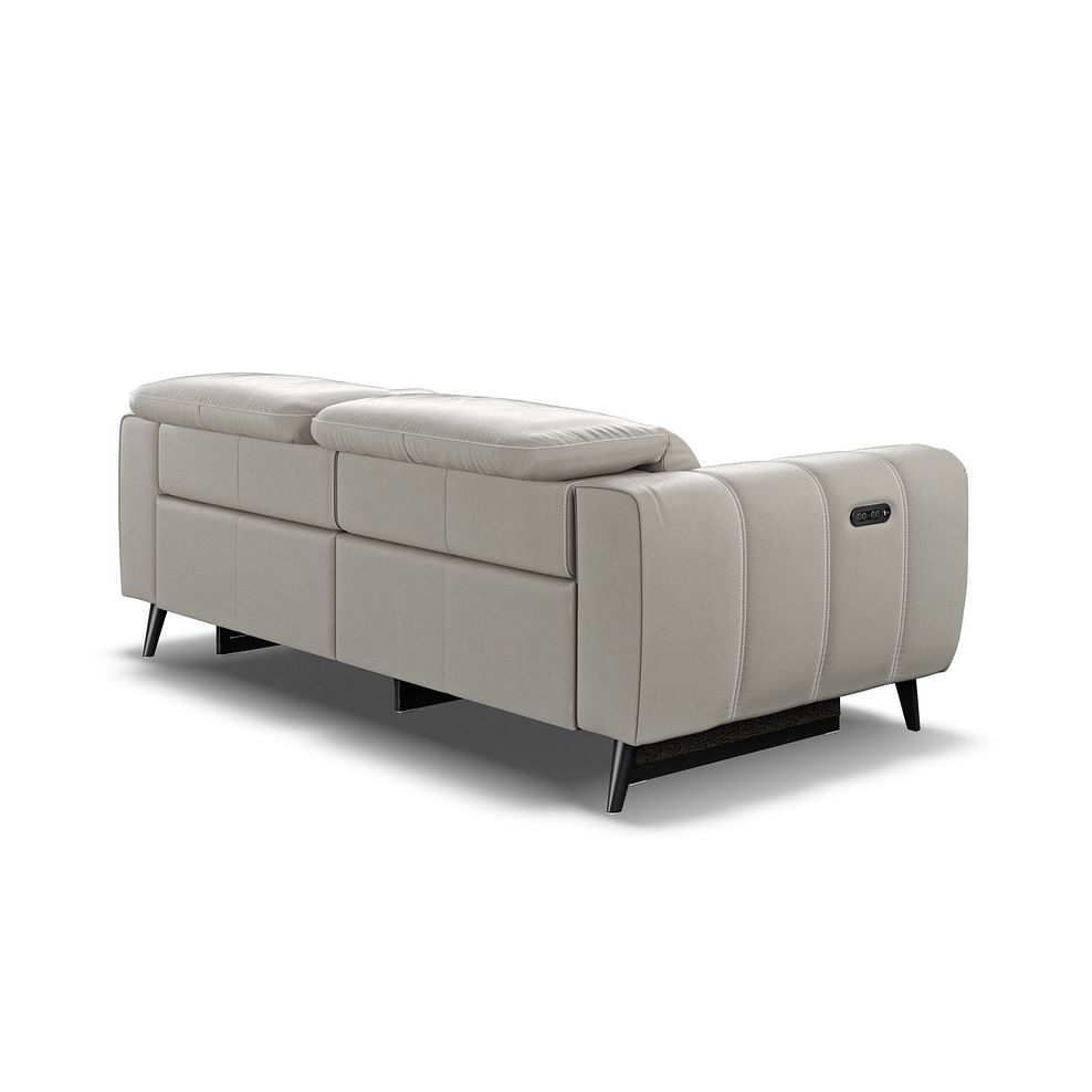 Amalfi 3 Seater Recliner Sofa With Power Headrest in Taupe Leather 5