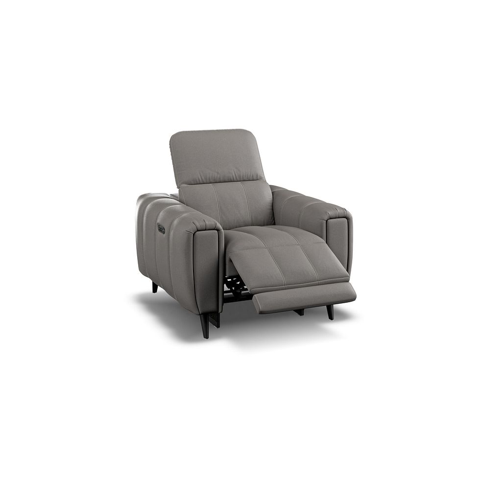 Amalfi Recliner Armchair With Power Headrest in Elephant Grey Leather 2