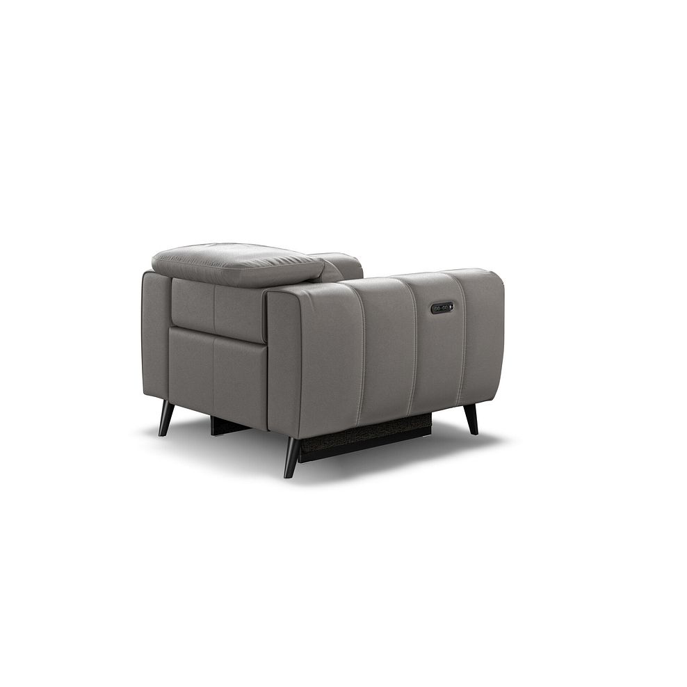 Amalfi Recliner Armchair With Power Headrest in Elephant Grey Leather 4