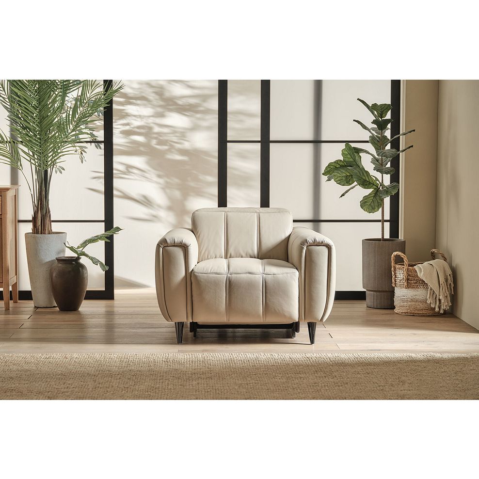 Amalfi Recliner Armchair With Power Headrest in Pebble Leather 2