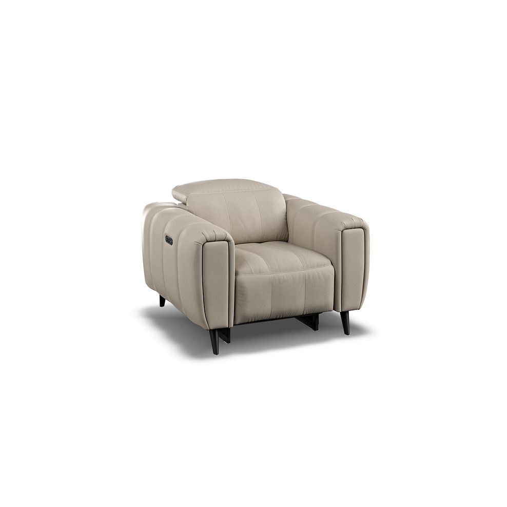 Amalfi Recliner Armchair With Power Headrest in Pebble Leather 4
