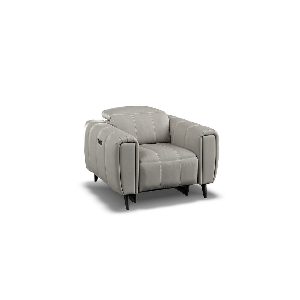Amalfi Recliner Armchair With Power Headrest in Taupe Leather 1