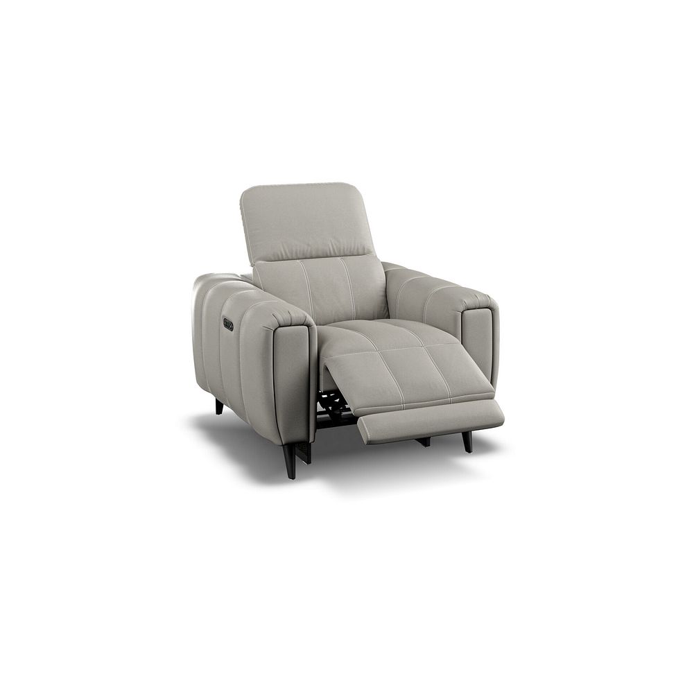 Amalfi Recliner Armchair With Power Headrest in Taupe Leather 2