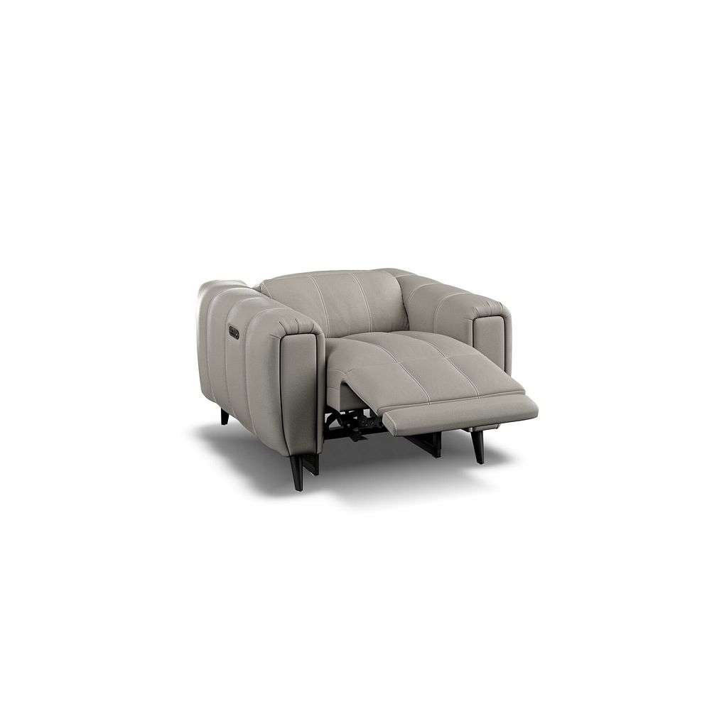 Amalfi Recliner Armchair With Power Headrest in Taupe Leather 3