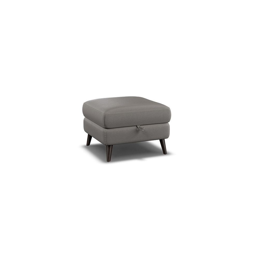 Amalfi Storage Footstool in Elephant Grey Leather