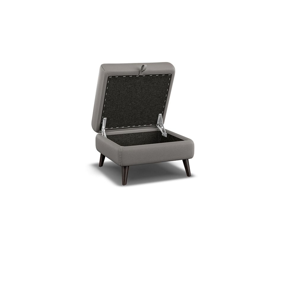 Amalfi Storage Footstool in Elephant Grey Leather 2