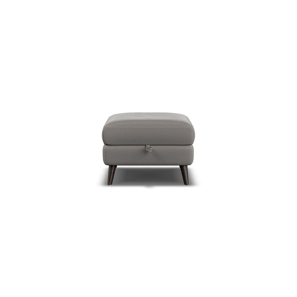 Amalfi Storage Footstool in Elephant Grey Leather Thumbnail 3