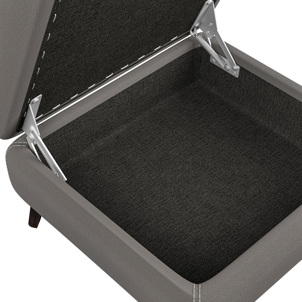 Amalfi Storage Footstool in Elephant Grey Leather 6