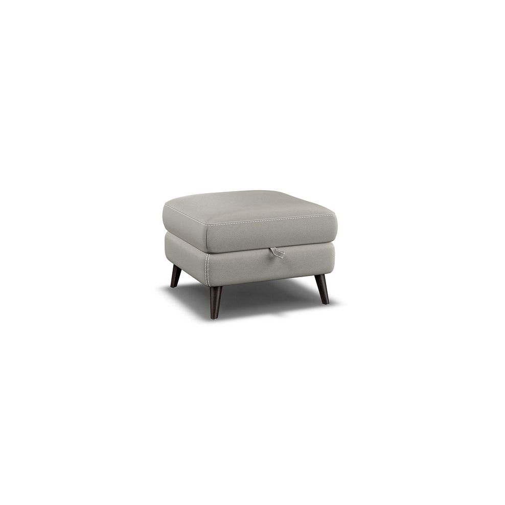 Amalfi Storage Footstool in Taupe Leather