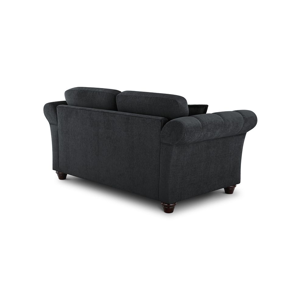 Amelie 2 Seater Sofa in Polar Anthracite Fabric with Antiqued Feet 3