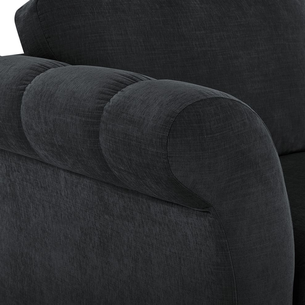 Amelie 2 Seater Sofa in Polar Anthracite Fabric with Antiqued Feet 7