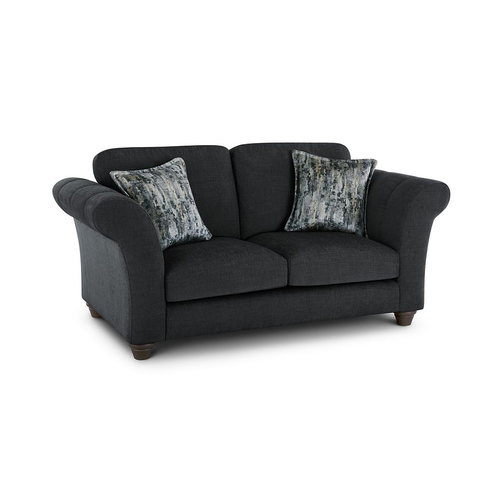 Amelie 2 Seater Sofa in Polar Anthracite Fabric with Grey Ash Feet 1