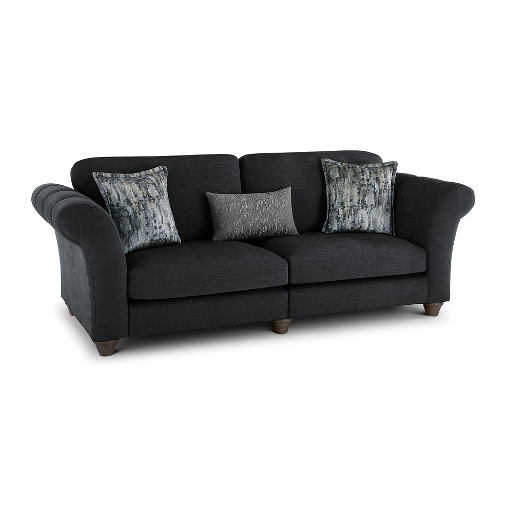 Amelie 4 Seater Sofa in Polar Anthracite Fabric with Grey Ash Feet 1