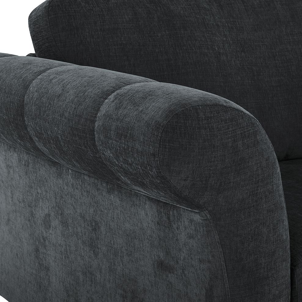 Amelie Loveseat in Polar Anthracite Fabric with Antiqued Feet 6