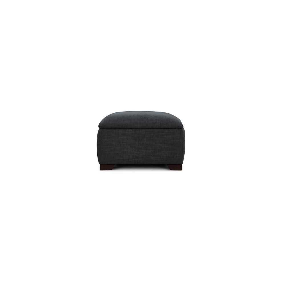 Amelie Storage Footstool in Polar Anthracite Fabric with Antiqued Feet 3