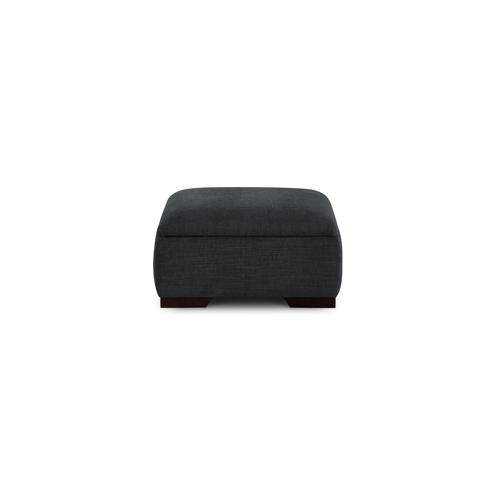 Amelie Storage Footstool in Polar Anthracite Fabric with Antiqued Feet 2