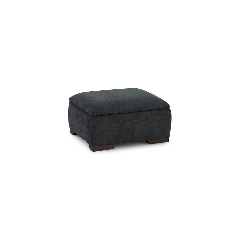 Amelie Storage Footstool in Polar Anthracite Fabric with Grey Ash Feet 1