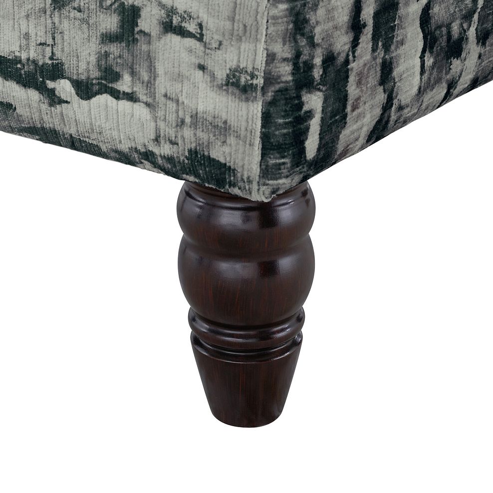 Amelie Footstool in Porter Charcoal Fabric with Antiqued Feet 4