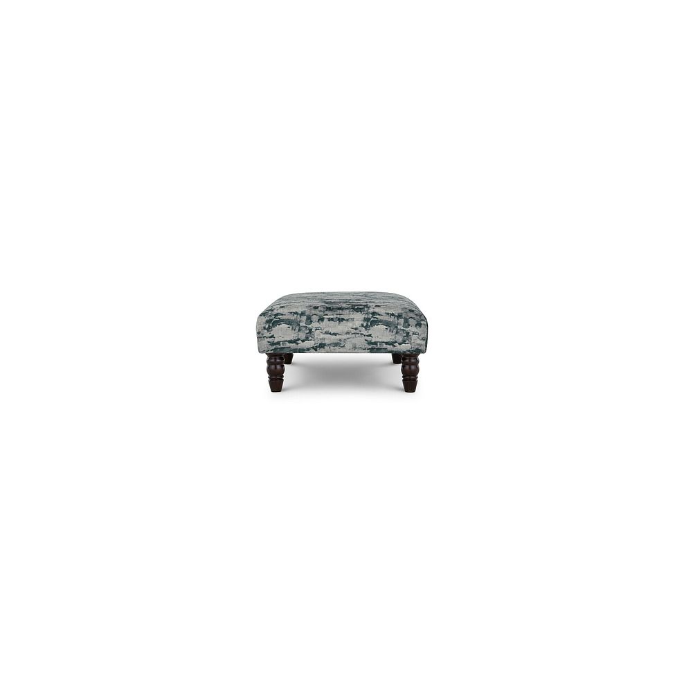 Amelie Footstool in Porter Charcoal Fabric with Antiqued Feet 3