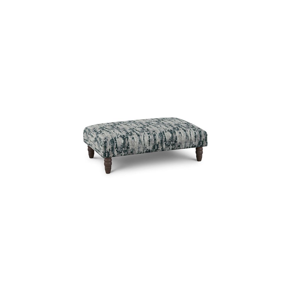 Amelie Footstool in Porter Charcoal Fabric with Grey Ash Feet 1