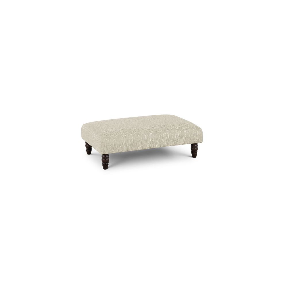 Amelie Footstool in Palmer Cream Fabric with Antiqued Feet Thumbnail 1