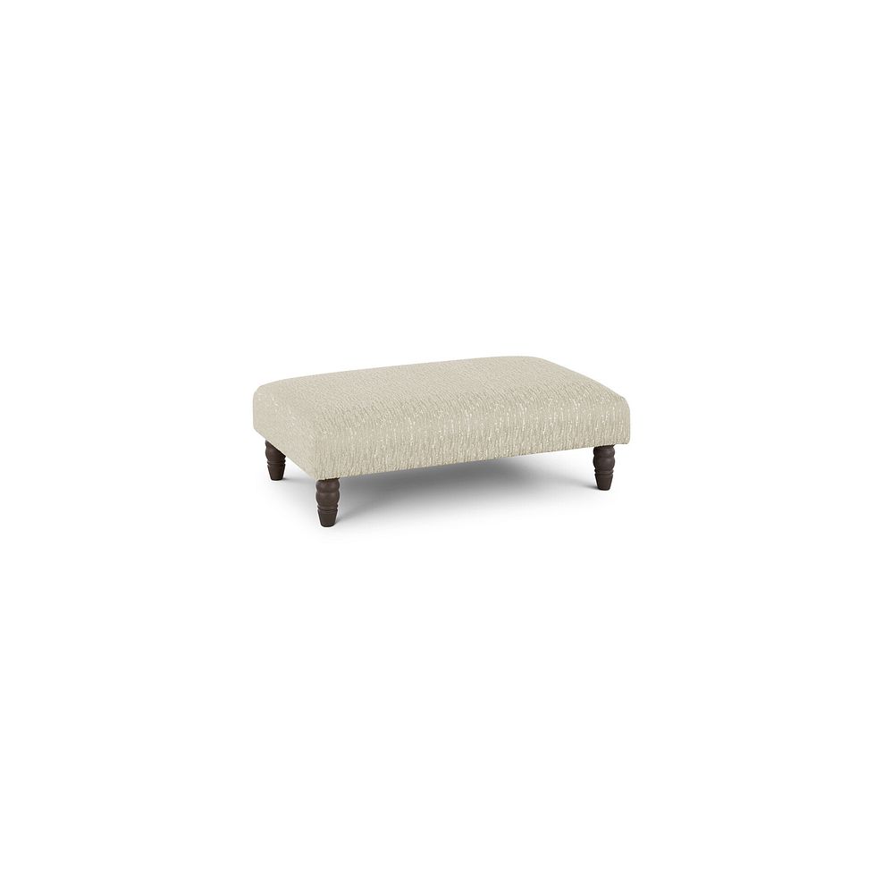 Amelie Footstool in Palmer Cream Fabric with Grey Ash Feet 1