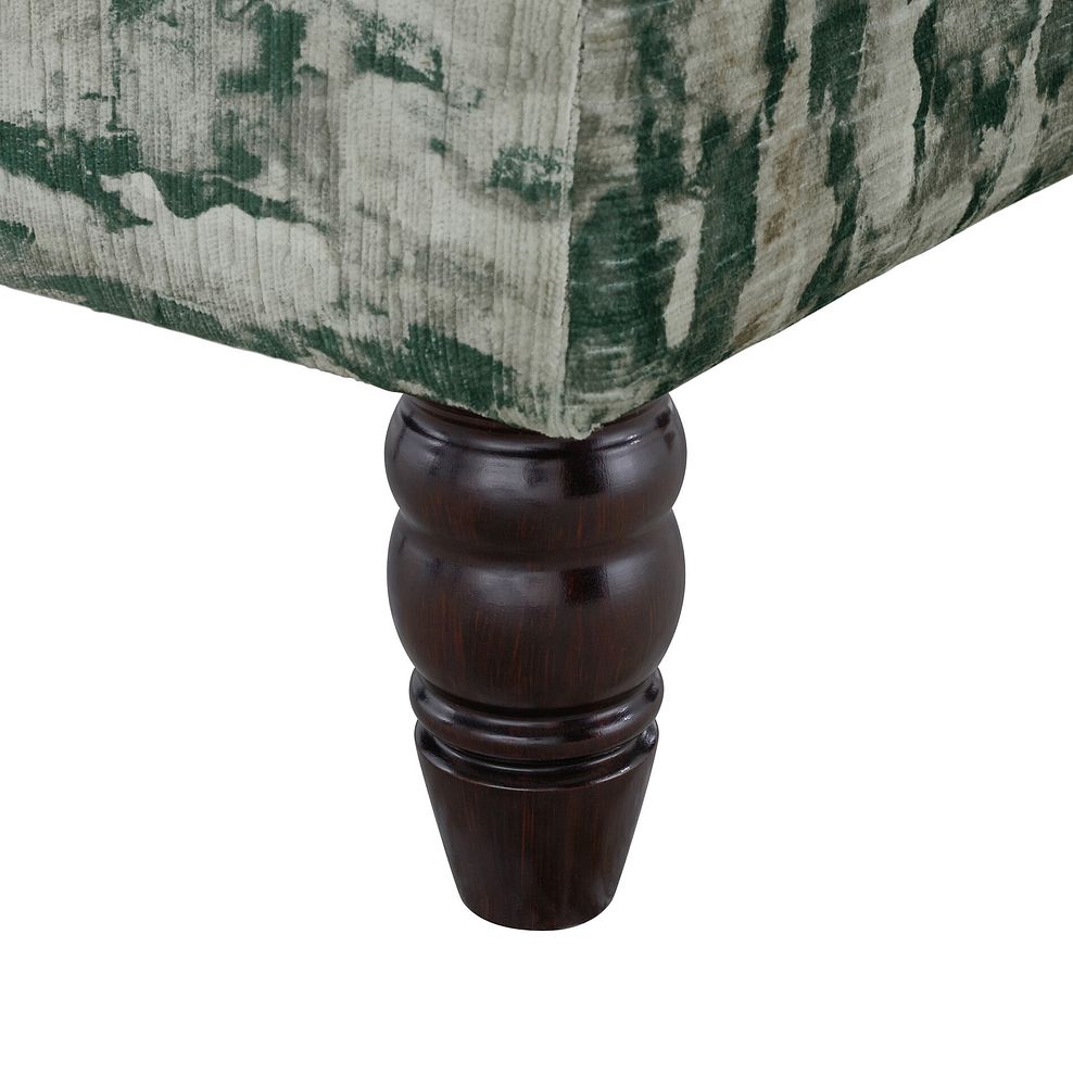 Amelie Footstool in Porter Forest Fabric with Antiqued Feet 4
