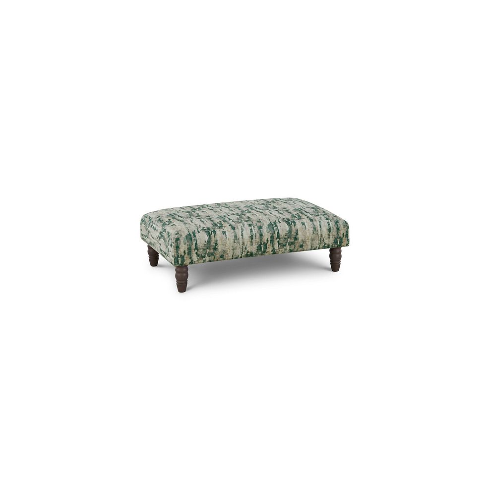 Amelie Footstool in Porter Forest Fabric with Grey Ash Feet 1