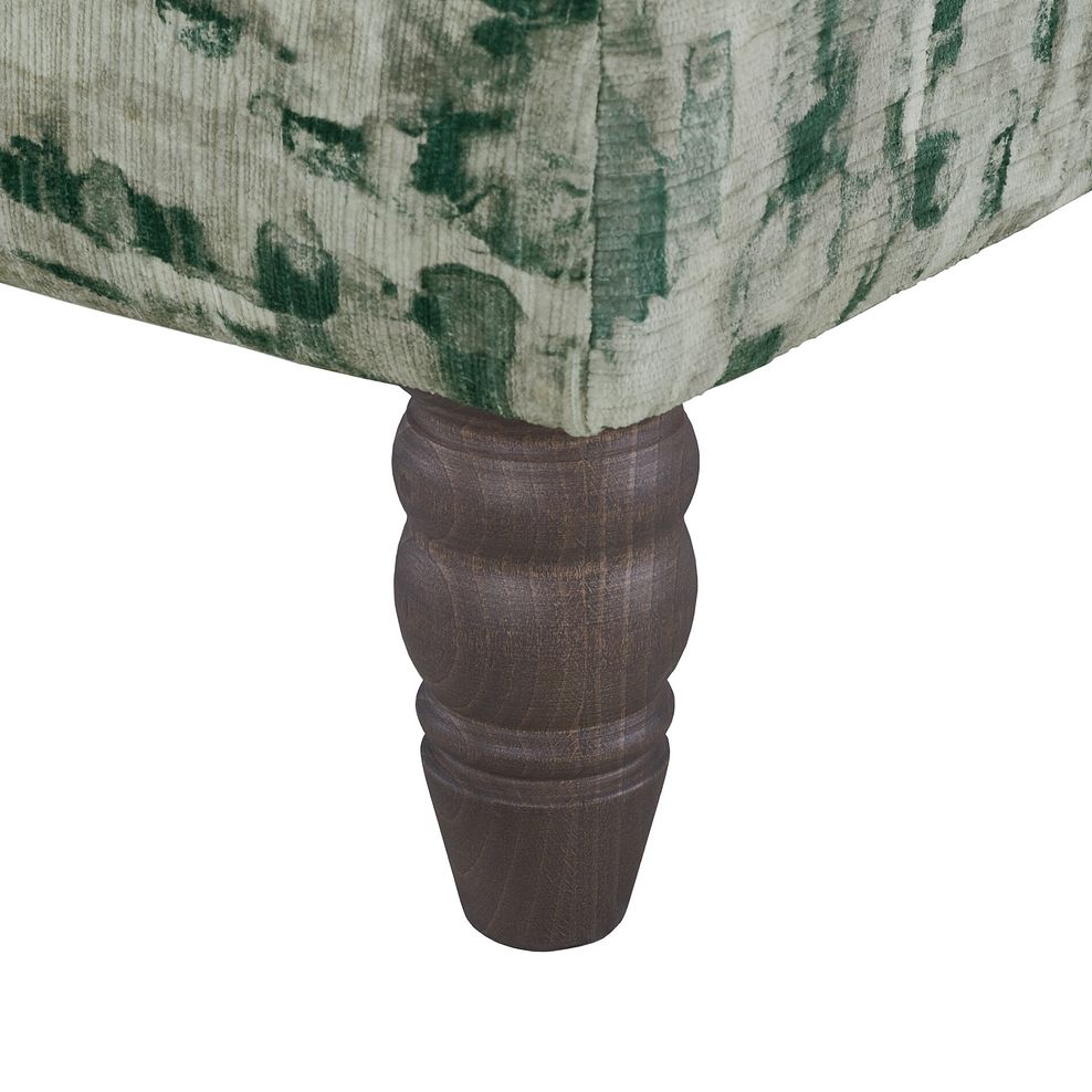 Amelie Footstool in Porter Forest Fabric with Grey Ash Feet 4
