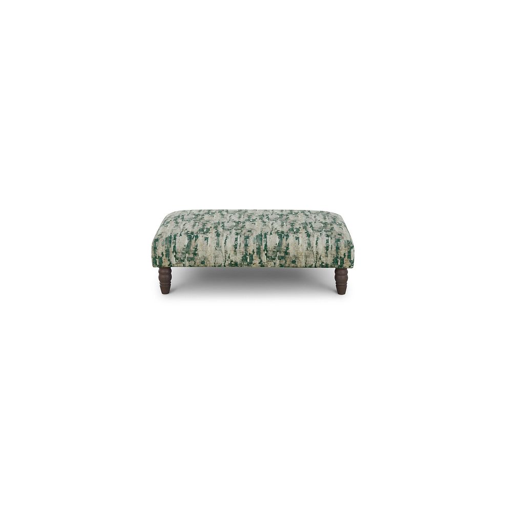 Amelie Footstool in Porter Forest Fabric with Grey Ash Feet 2
